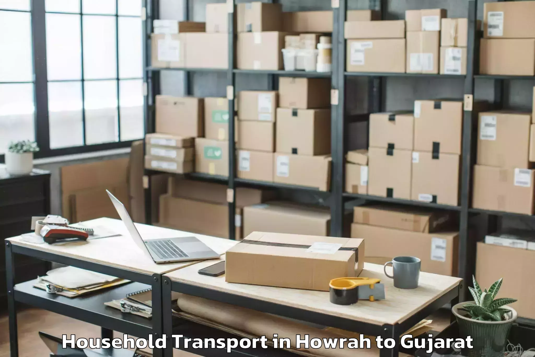 Affordable Howrah to Anjar Household Transport